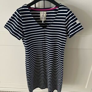 100% cotton Joules Navy and White Striped Dress